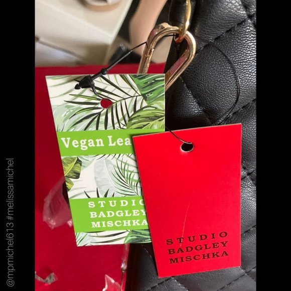 NWT Badgley Mischka Studio Black Vegan Leather Wristlet Clutch - Picture 6 of 6